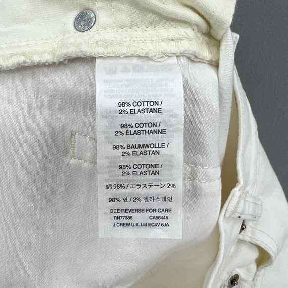 J. CREW Jeans Womens 28 White Rayner Wide Leg Cropped Denim Stretch - Picture 11 of 14